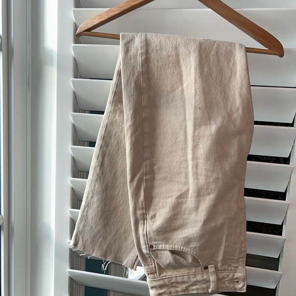 Zara Mom fit Beige/Light Brown/Tan Ankle Length Jeans - Picture 1 of 4